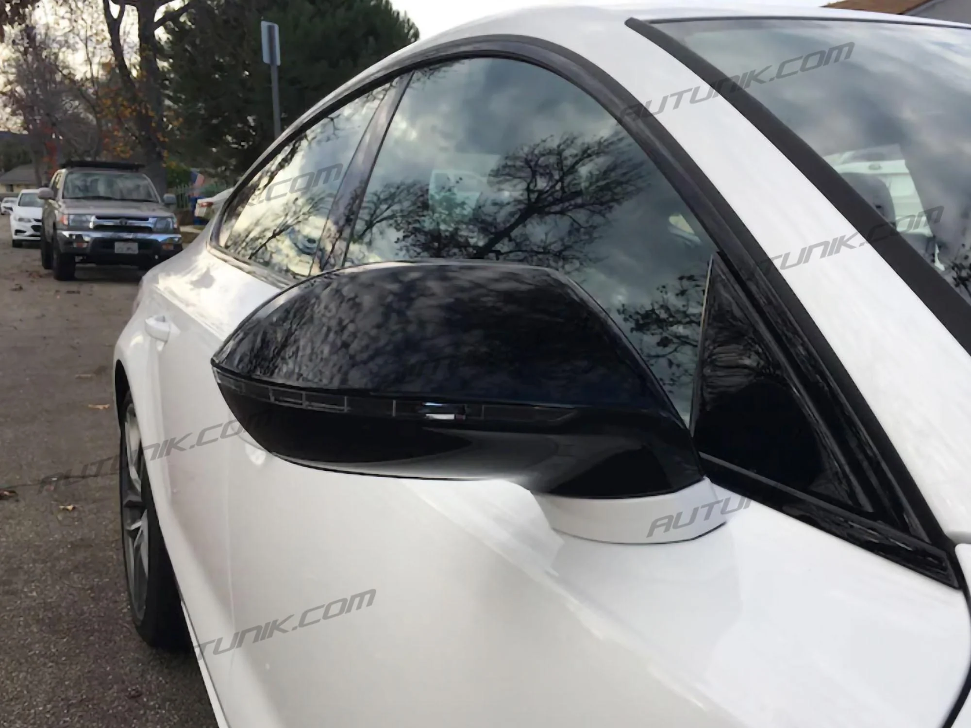 Pair Gloss Black Side Mirror Covers Caps For AUDI A7 C7 S7 RS7 2012-2018 w/ lane assist - Image 4