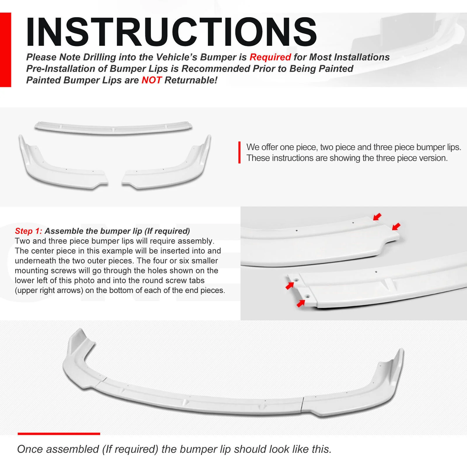 Black Front Bumper Spoiler Lip For 2021-2024 Lexus IS300 IS350 F-Sport - Image 6