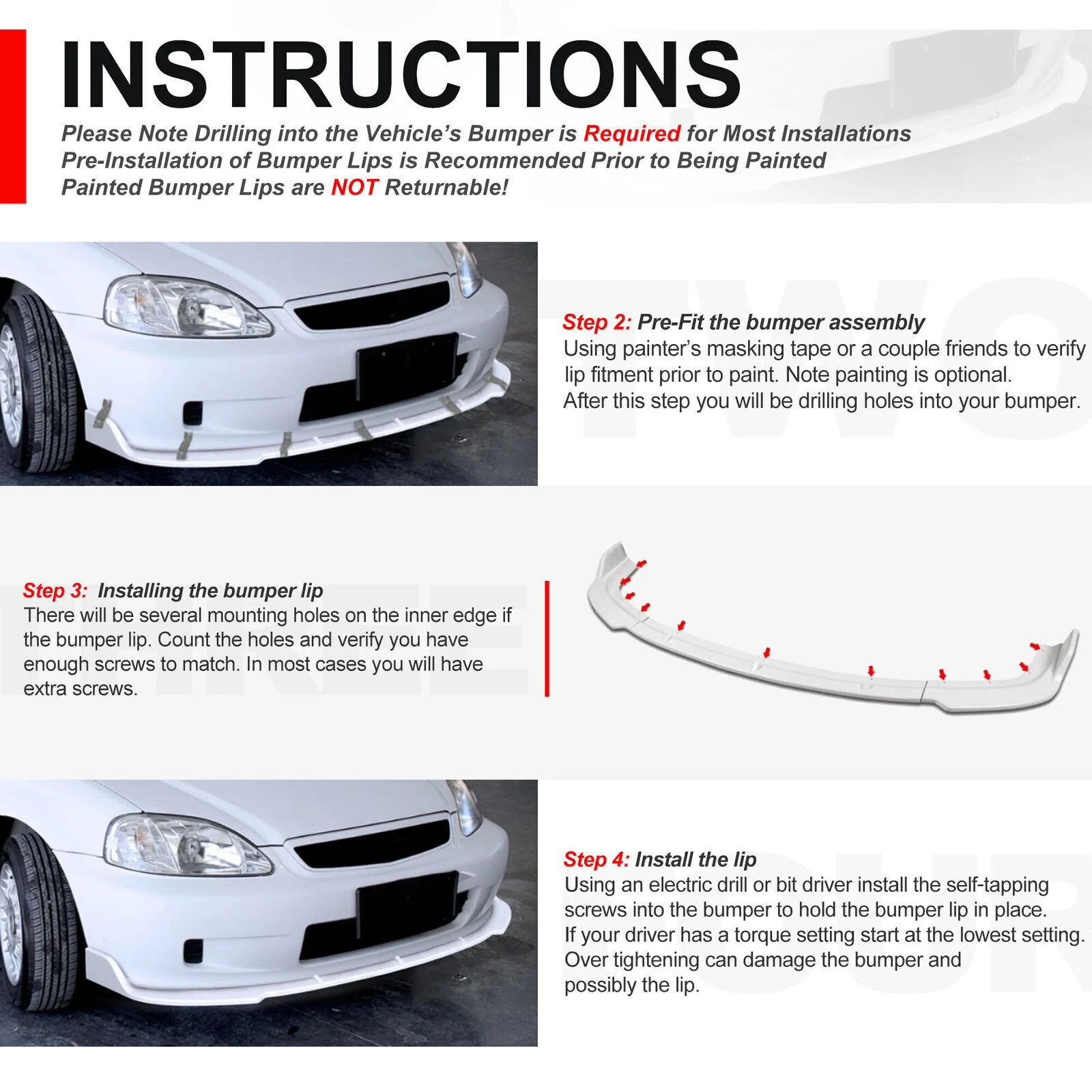 Black Front Bumper Spoiler Lip For 2021-2024 Lexus IS300 IS350 F-Sport - Image 7