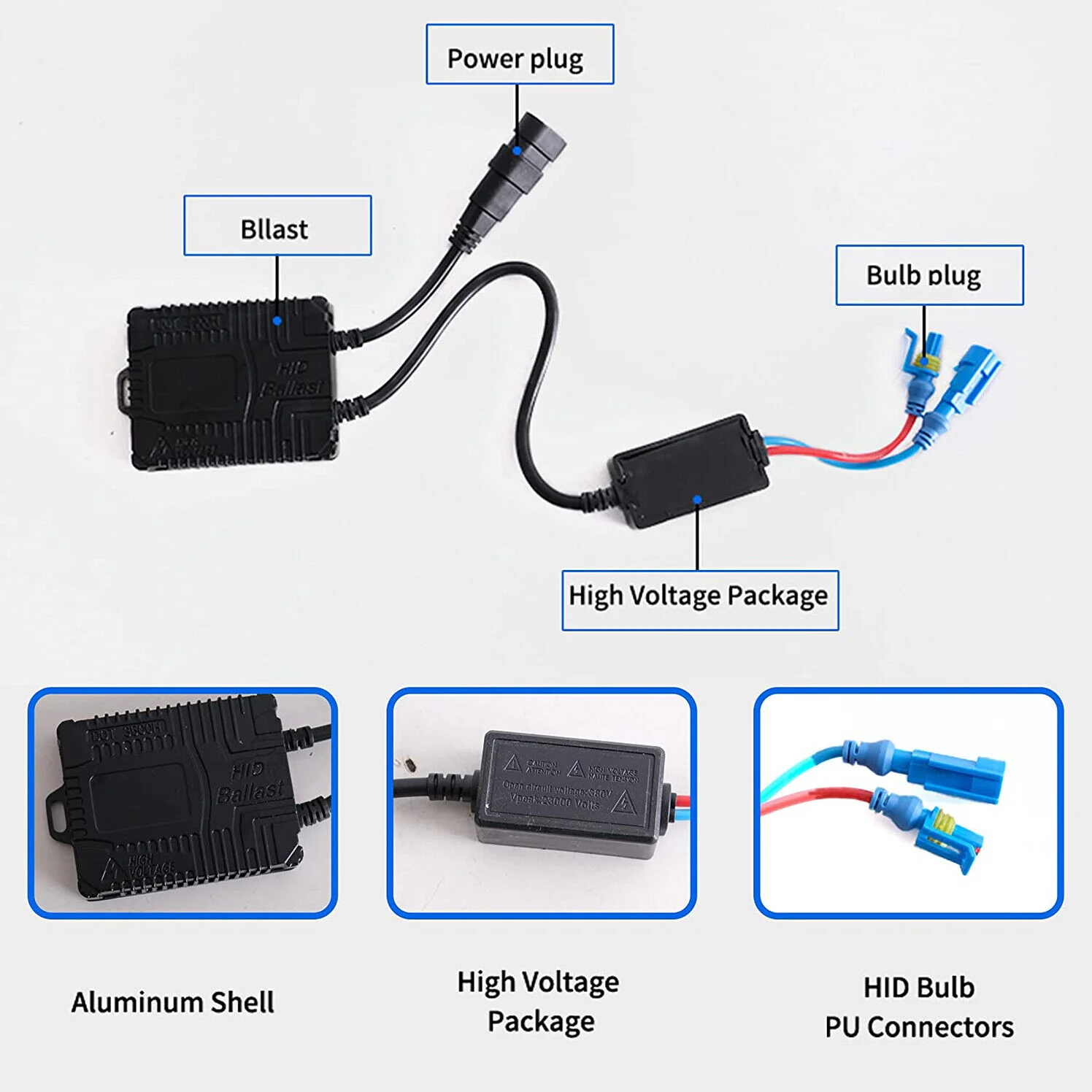 VLAND HID Xenon D2H Light High/Low Beam Bulbs w/Decoder Ballasts 55W Kits Pair - Image 5