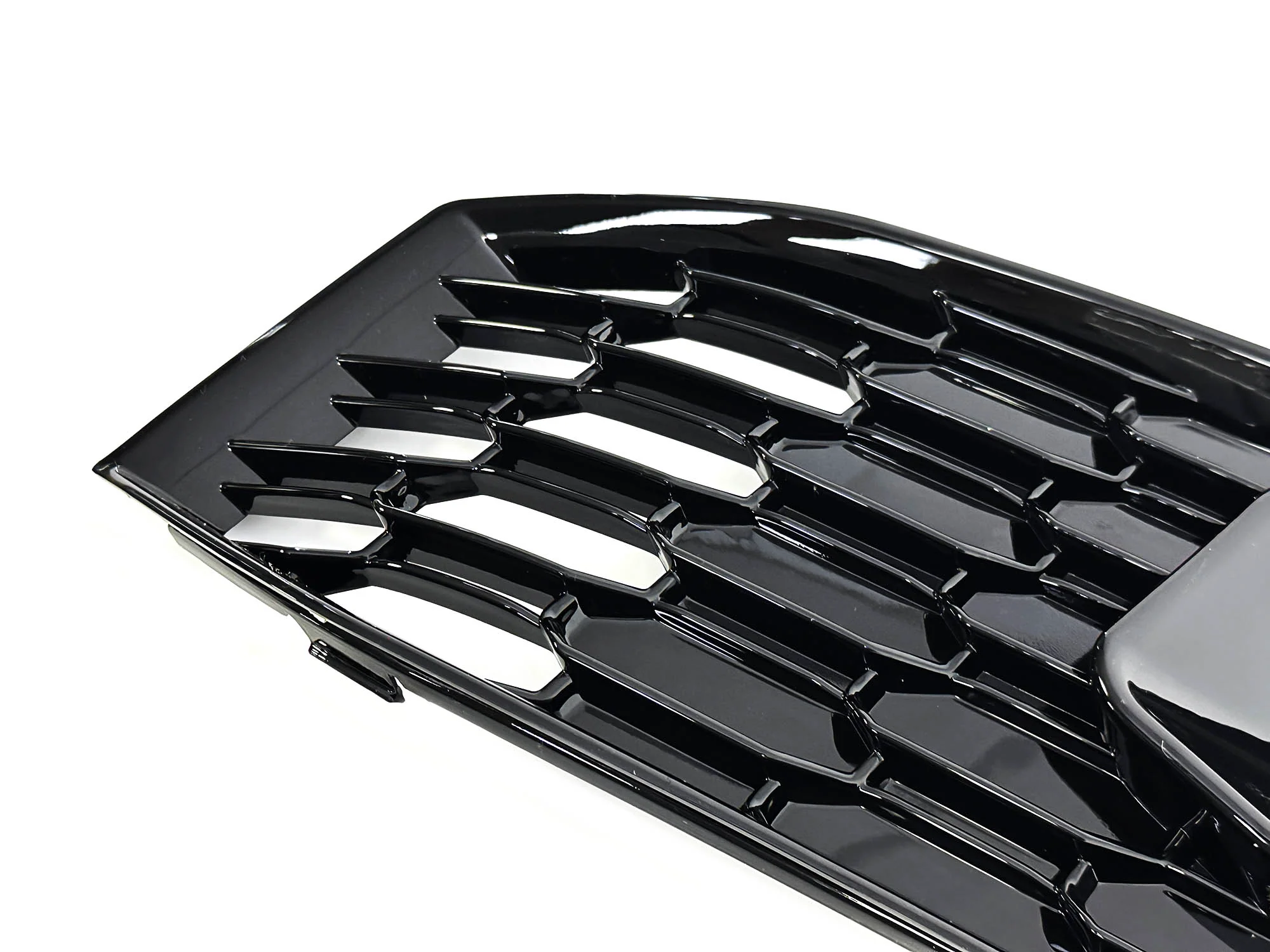For 2017-2019 Audi A4 B9 S-line S4 Black Front Bumper Fog Light Grille Cover w/ ACC Caps - Image 11