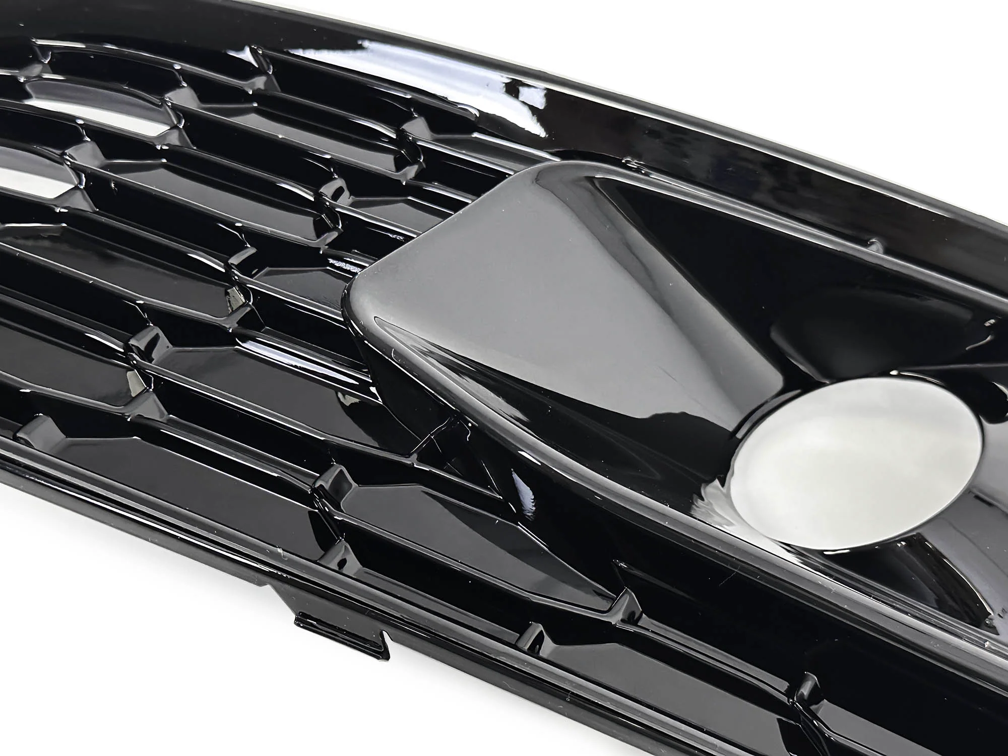 For 2017-2019 Audi A4 B9 S-line S4 Black Front Bumper Fog Light Grille Cover w/ ACC Caps - Image 13