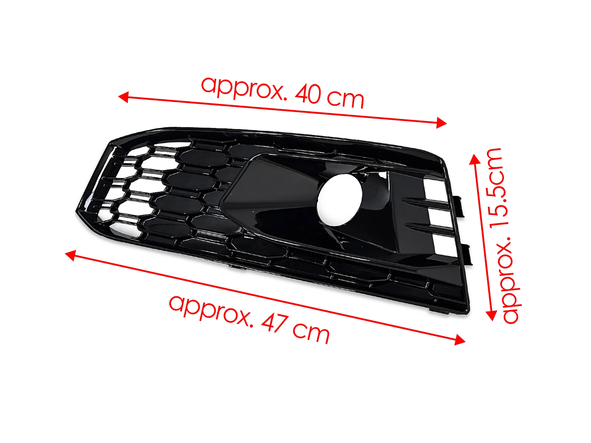 For 2017-2019 Audi A4 B9 S-line S4 Black Front Bumper Fog Light Grille Cover w/ ACC Caps - Image 16