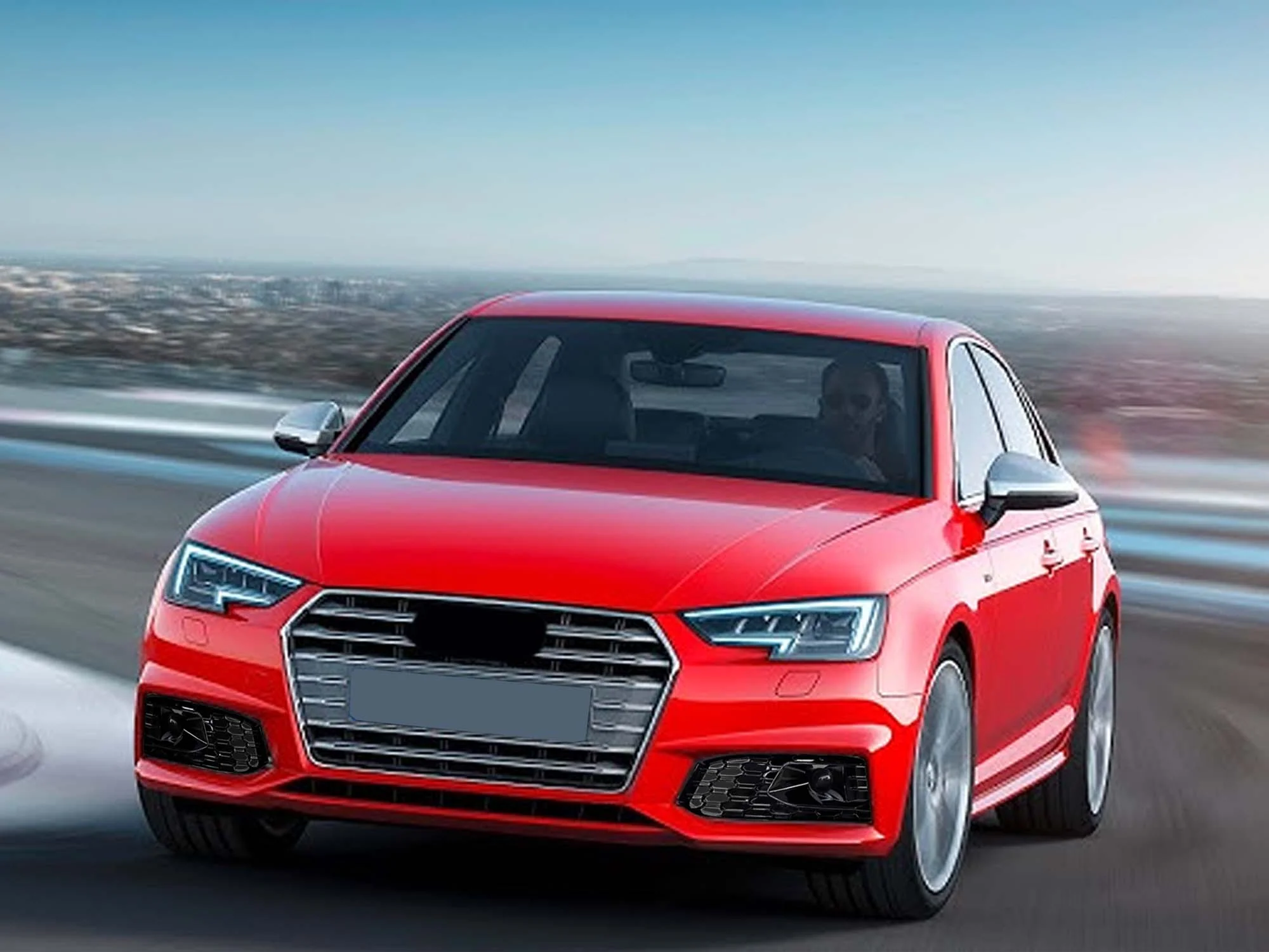 For 2017-2019 Audi A4 B9 S-line S4 Black Front Bumper Fog Light Grille Cover w/ ACC Caps - Image 2