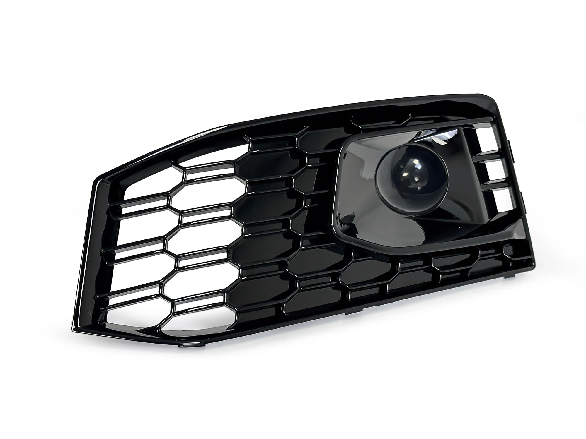 For 2017-2019 Audi A4 B9 S-line S4 Black Front Bumper Fog Light Grille Cover w/ ACC Caps - Image 9
