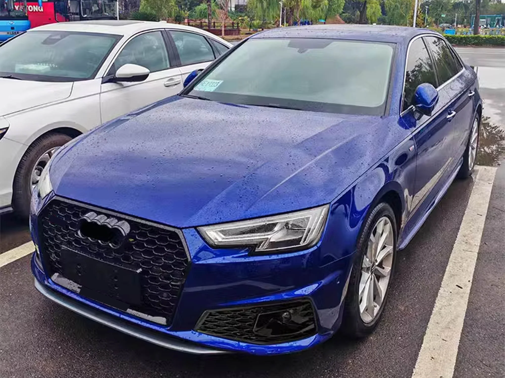 Gloss Black Fog Light Cover Grille Covers for Audi A4 S4 B9 2020-2023 2024 - Image 2