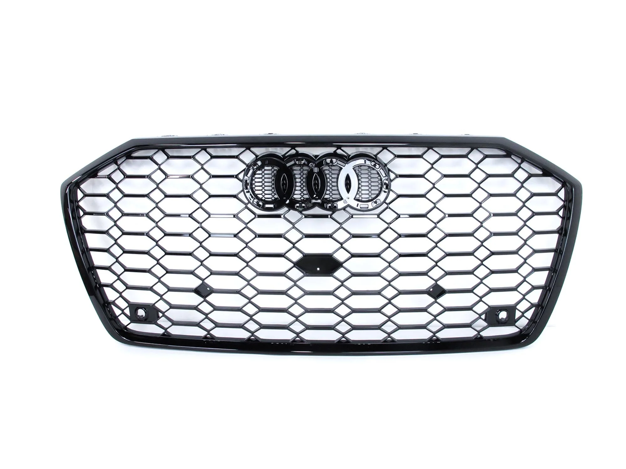Gloss Black Honeycomb Front Grille for Audi A6 C8 S6 2019-2025 - Image 10