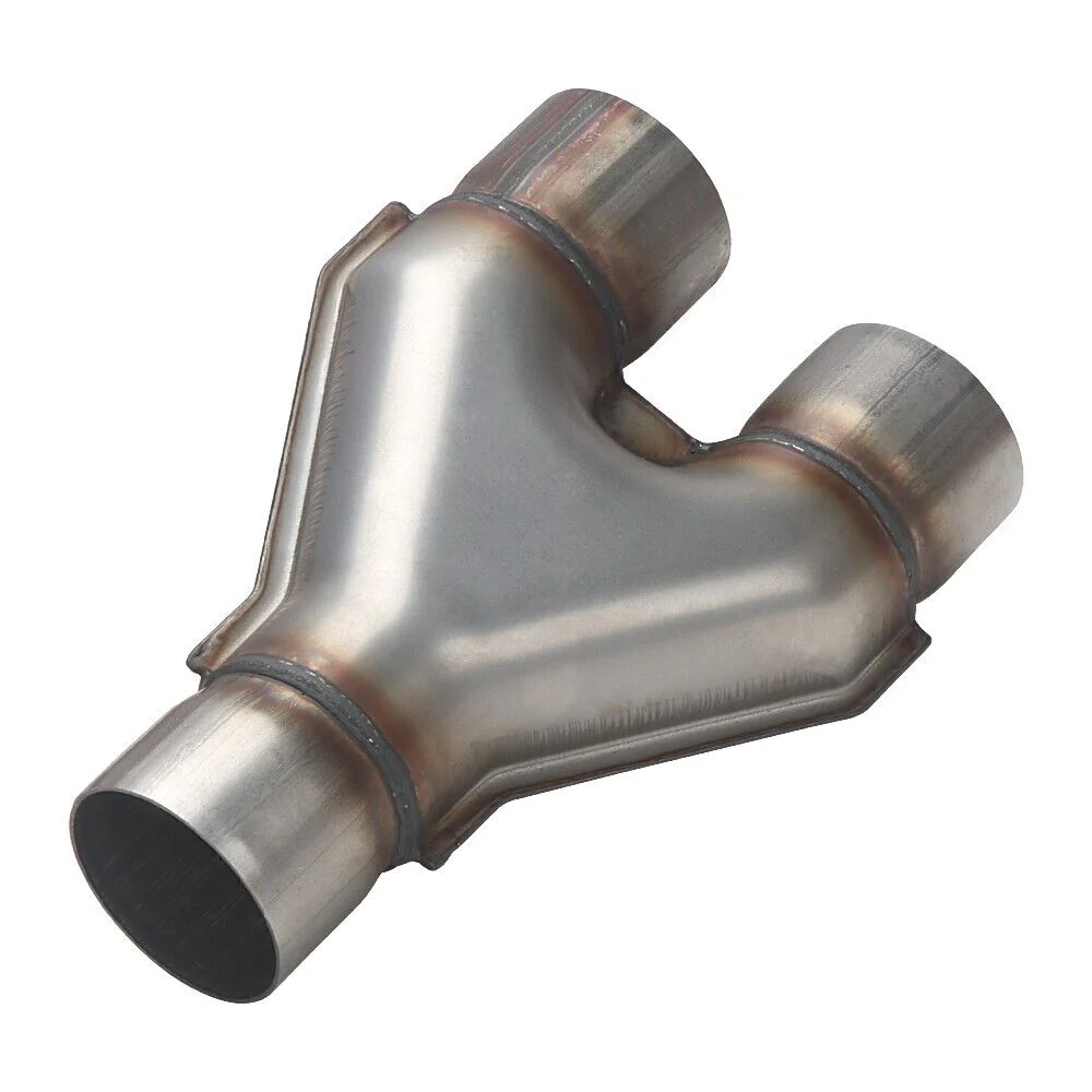 Welded Exhaust Tip Y-Pipe 2.5" Dual Inlet/2.5"inch Single Outlet Stainless Steel - Image 3
