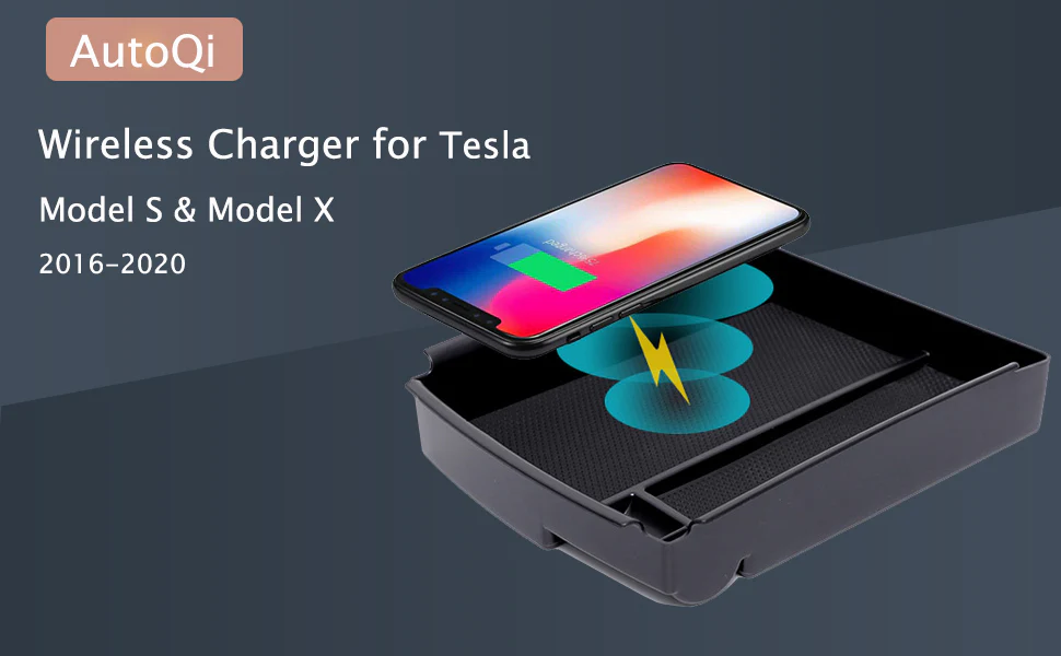 Wireless Charger Qi Charging Pad Center Organizer Storage Box for Tesla Model S X 16-20 - Image 8