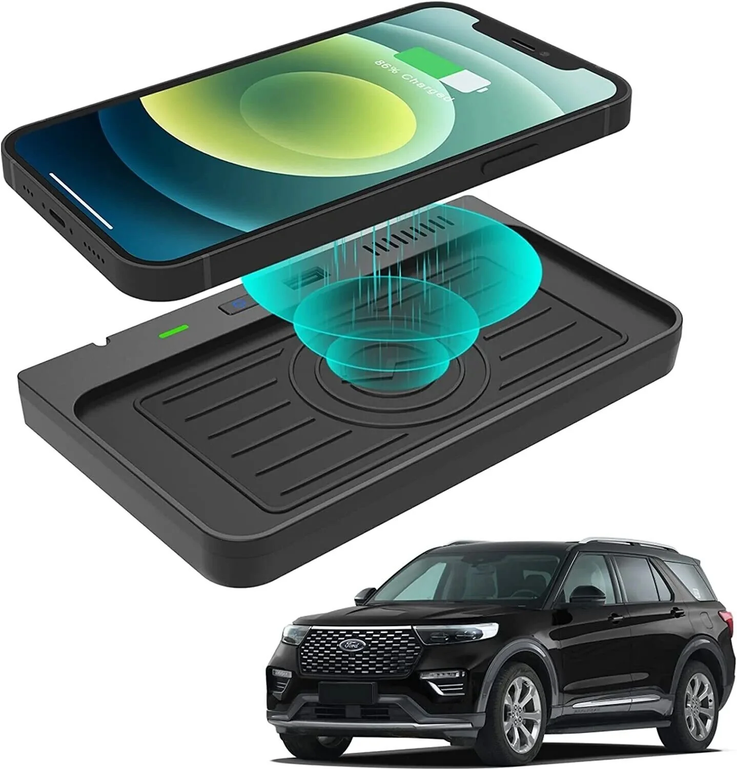Wireless Phone Charger for Ford Explorer 2020-2022 Storage Box Fast Charging Pad - Image 3