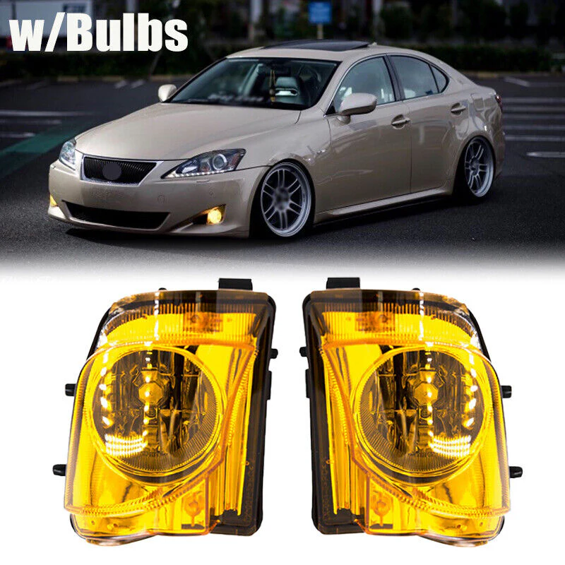 Yellow Lens Front Fog Lights Lamps w/Bulbs for LEXUS IS250 IS350 2006-2010 - Image 2