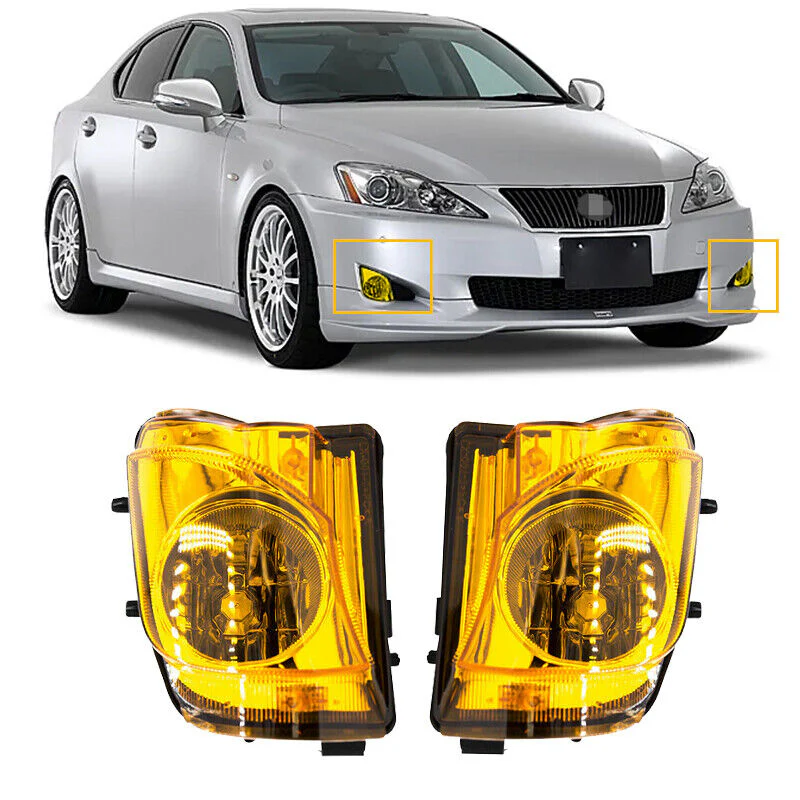 Yellow Lens Front Fog Lights Lamps w/Bulbs for LEXUS IS250 IS350 2006-2010 - Image 9